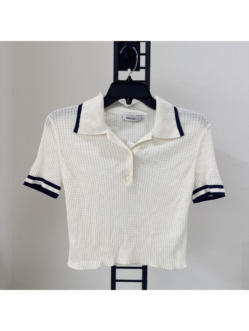 Jonathan Simkhai Whitten Short Sleeve Polo - Picture 3 of 6